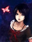  black_hair blush brown_eyes butterfly close-up crimson_butterfly crying fatal_ fatal_frame fatal_frame_2 fatal_frame_ii sad sadness sasaki_ryou short_hair tears 