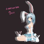  animal_ears bunny bunny_ears copyright_request new_year rabbit sitting skirt solo yutaro5313 