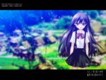  furude_rika higurashi_no_naku_koro_ni ico_(pekoguest) long_hair purple_eyes school_uniform serious suspenders translated wallpaper 