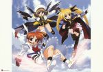  fate_testarossa takamachi_nanoha thigh-highs wings yagami_hayate 