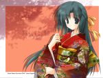  highres higurashi_no_naku_koro_ni ikegami_akane japanese_clothes kimono long_hair sonozaki_shion wallpaper yukata 
