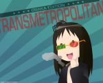  azumanga_daioh crossover desu formal fusion glasses highres kasuga_ayumu parody simple_background smoking solo spider spider_jerusalem suit transmetropolitan wallpaper 