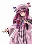  bad_id book boshi_(a-ieba) boshinote crescent hat long_hair patchouli_knowledge pink_eyes purple_hair smile solo touhou wink 
