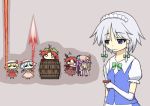  barrel bat_wings blonde_hair blue_eyes blue_hair book chair chibi elbow_gloves flandre_scarlet frown gloves hat hong_meiling izayoi_sakuya knife knifed koakuma kurokoori laevatein magic maid no_mouth no_nose o_o patchouli_knowledge polearm pop-up_pirate purple_hair reading red_hair redhead remilia_scarlet scared sitting spear spear_the_gungnir the_embodiment_of_scarlet_devil throwing_knife touhou trembling vampire weapon wide_face wings you_gonna_get_raped 