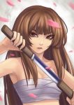  bandage brown_eyes brown_hair kaizeru long_hair sarashi seto_no_hanayome seto_san seto_sun sword weapon 