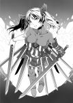  armor breasts cleavage mizuryu_kei mizuryuu_kei pigtail ponytail sword weapon 