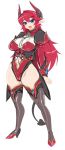 blue_eyes breasts bust character_request demon_girl high_heels hips horns large_breasts leotard mel/a pointy_ears red_hair succubus tail thick_thighs thigh-highs thighhighs wide_hips 