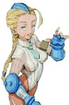  blonde_hair blue_eyes braid cammy_white capcom face fingerless_gloves garrison_cap gloves hands hat leotard naisho_na_zuku_doori single_braid sketch street_fighter 