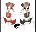  alternate_costume detached_sleeves dual_persona hakurei_reimu highres shinoi touhou 