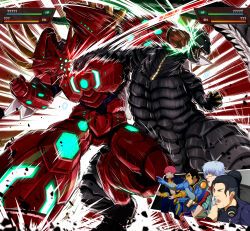  4boys absurdres arikawa_yun armor black_hair cheering claws clenched_hands clove crosscounter crossover energy fangs gaijin_4koma_(meme) gauma getter_emperor getter_rays getter_robo getter_robo_arc giant giant_monster ginga_no_kou glasses glowing godzilla godzilla_(series) godzilla_singular_point godzilla_ultima green_light grey_hair gridman_universe hair_between_eyes highres horns jacket kaiju long_sleeves mecha mecha_focus mecha_pilot_suit meme monster multiple_boys muscular nagare_takuma open_mouth parody red_armor red_hair robot scales scar scar_on_face sharp_teeth shirt short_hair sitting sleeveless spikes spines ssss.dynazenon super_robot super_robot_wars super_robot_wars_y tail teeth tokusatsu tsukinowa_cross very_long_tail white_shirt yellow_eyes 