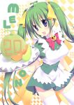  blue_eyes blush chany food fruit green_hair long_hair melon melon-chan melonbooks smile thigh-highs thighhighs tray twintails 