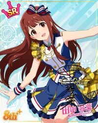 brown_hair character_name dress idolmaster_million_live!_theater_days long_hair red_eyes smile tanaka_kotoha