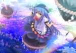  blue_hair hat highres hinanawi_tenshi marionette_(excle) red_eyes touhou 