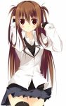  black_thighhighs blush brown_hair kuwajima_reon kuwashima_rein long_hair original red_eyes skirt solo standing thigh-highs thighhighs tororo_inniina twintails zettai_ryouiki 