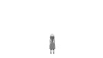 cyber_diver_(vocaloid) dress from_behind long_hair monochrome sad simple_background solo standing vocaloid voyakiloid white_hair young yowane_haku 