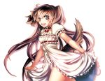  bad_id brown_eyes brown_hair collar dog dog_(personification) dress irua long_hair original personification solo tail 