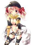  :q ;q boots breasts cleavage fingerless_gloves gloves hair_ribbon hat mechanic_(ragnarok_online) navel o-ring_bottom o-ring_top pink_hair pointing ragnarok_online red_eyes ribbon soraishinya thigh-highs thigh_boots thighhighs tongue wink 