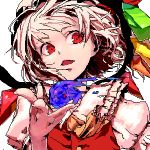  bad_id blonde_hair chirigami-san face flandre_scarlet hands lowres oekaki red_eyes solo the_embodiment_of_scarlet_devil touhou 