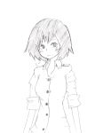  blush bob_cut breath dress_shirt matsuba_zue oumagadoki_doubutsuen rolled_sleeves shirt short_hair sketch sleeves_rolled_up traditional_media 