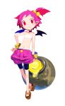  bat_wings demon_girl disgaea hanako harada_takehito highres makai_senki_disgaea_2 nippon_ichi official_art pink_hair pointy_ears red_eyes shorts side_ponytail wings 