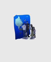  2boys 2girls absurdres against_glass aquarium bag black_hair black_scarf black_shirt cardigan child commentary crossed_arms doodle_inset dress english_commentary facing_another fish full_body hand_on_glass hands_up hat highres holding holding_bag kim_dokja lp_(sangkuranak) multiple_boys multiple_girls ocean_sunfish off-shoulder_dress off_shoulder omniscient_reader&#039;s_viewpoint open_mouth pink_cardigan scarf shin_yoosung shirt short_hair shoulder_bag size_difference squid standing straw_hat white_dress white_shirt yellow_dress yoo_joonghyuk yoo_sangah 