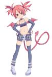  choker demon_girl demon_tail demon_wings disgaea earrings elbow_gloves etna gloves hands_on_hips jewelry midriff navel pointy_ears red_eyes red_hair redhead tail thigh-highs thighhighs twintails unacchi_(nyusankin) wings 