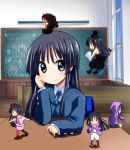  akiyama_mio black_hair blue_eyes classroom don&#039;t_say_&quot;lazy&quot; don&#039;t_say_lazy happy_birthday k-on! listen!! long_hair minigirl multiple_persona no_thank_you no_thank_you! pantyhose school_uniform tamaran 