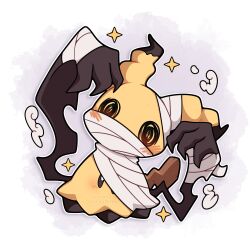  absurdres bandaged_head bandages blush claws full_body halloween halloween_costume highres looking_at_viewer mimikyu mummy mummy_costume no_humans pokemon pokemon_(creature) pokemon_focus sevi_(seviyummy) solo star_(symbol) 