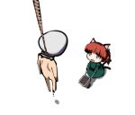  :d braid cat_ears cat_tail chibi from_above gatau hanged kaenbyou_rin lowres multiple_tails open_mouth red_hair redhead simple_background sin_sack smile tail touhou wheelbarrow 