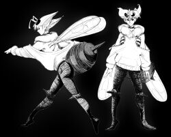  1girl ass back bee bug darkstalkers hatching_(texture) highres monochrome pulodo_0017 q-bee wings 