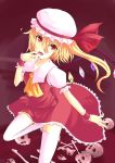  absurdres bad_id blonde_hair flandre_scarlet hat highres kauto red_eyes short_hair side_ponytail skull solo the_embodiment_of_scarlet_devil thighhighs touhou 