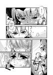  comic hairband hat highres izayoi_sakuya konpaku_youmu kuroneko1911a1 maid maid_headdress monochrome multiple_girls nanaroku_(fortress76) saigyouji_yuyuko tears touhou translated yakumo_yukari 