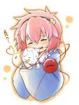  blush cat closed_eyes eyes_closed heart heart_of_string highres hug komeiji_satori pink_hair smile solo tears touhou viva!! 