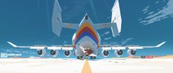  absurdres aircraft airfield airplane airport antonov_an-225 aquablue1992 cargo_aircraft furry furry_female glider highres jet_airliner landing_gear looking_at_viewer original runway runway_lights vehicle_focus windsock 
