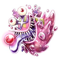  colored_tongue digimon digimon_(creature) full_body highres no_humans numemon numemon_x-antibody osatenart purple_tongue sharp_teeth slime_(substance) solo_focus teeth tongue tongue_out 