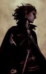  alex_row cape dark formal highres last_exile male murata_renji solo uniform wind 