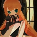  bad_id blonde_hair chibi gosick gothic_lolita green_eyes hat lolita_fashion long_hair ruchiru very_long_hair victorica_de_blois victorique_de_broix 