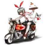  bunny_ears kagami_mochi kasa motor_vehicle motorcycle original riding solo thigh-highs thighhighs vehicle 