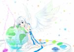  colorful_dot white white_hair wings 
