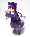  bad_id black_hair cat_ears cat_pose dress gokou_ruri gothic_lolita highres lolita_fashion long_hair mole ore_no_imouto_ga_konna_ni_kawaii_wake_ga_nai pantyhose paw_pose red_eyes tail yas_(bejes) 