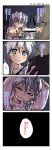  4koma comic highres izayoi_sakuya knife kuroneko1911a1 long_image nanaroku_(fortress76) scared solo tall_image tears throwing_knife touhou translated translation_request weapon young 