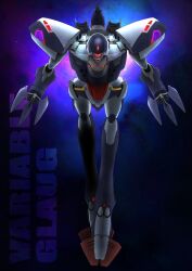  alien battroid character_name claws commentary_request energy_cannon glaug highres machinery macross macross_m3 mecha mecha_focus one-eyed robot science_fiction space thrusters user_ywhd2757 variable_glaug zentradi 