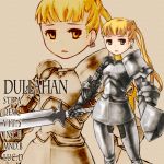  armor blonde_hair dullahan earrings headless jewelry mr_kunimitsu sword weapon 