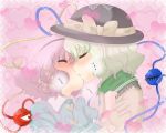  absurdres bad_id blush closed_eyes eyeball eyes eyes_closed hairband hat highres incest kiss komeiji_koishi komeiji_satori multiple_girls niyang53 pink_hair saliva short_hair siblings silver_hair sisters sun_hat third_eye touhou yuri 