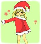  blonde_hair blush mawei_(artist) open_mouth original pigtails santa_hat short_hair simple_background stars 