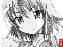  monochrome shakugan_no_shana short_hair sketch solo traditional_media wilhelmina_carmel 