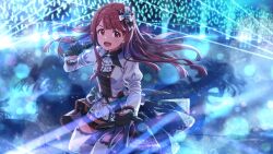 brown_hair dress idolmaster_million_live!_theater_days long_hair red_eyes smile tanaka_kotoha