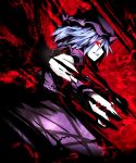  blue_hair clenched_teeth hands hat profile red_eyes remilia_scarlet short_hair solo soubi touhou 
