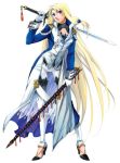  blue_eyes densetsu_no_yuusha_no_densetsu ferris_eris long_hair scabbard sheath sword very_long_hair weapon 