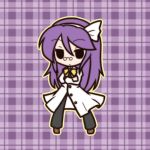  asakura_rikako chibi fushigi_ebi glasses hair_ribbon labcoat long_hair pants purple_hair ribbon scientist solo touhou touhou_(pc-98) 